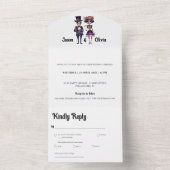 全身スケルトンの結婚式招待状 オールインワン招待状 (内側)