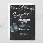 全身白のサプライズバースデー招待状 招待状 (正面/裏面)