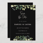 全身黒の結婚式の招待状を保存する 招待状 (正面/裏面)