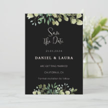 全身黒の結婚式の招待状を保存する