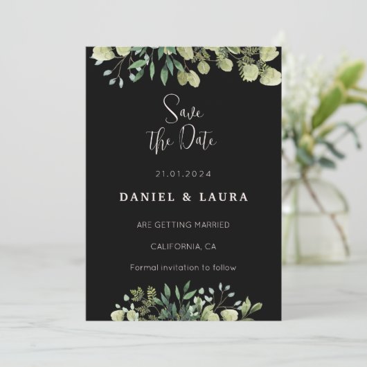 全身黒の結婚式の招待状 招待状 (スタンド正面)