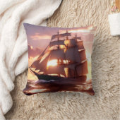 全速力の高い船 クッション (ブランケット)