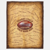 全選手がサッカーのコーチのカスタムギフトアイディアを指名 フリースブランケット (正面)