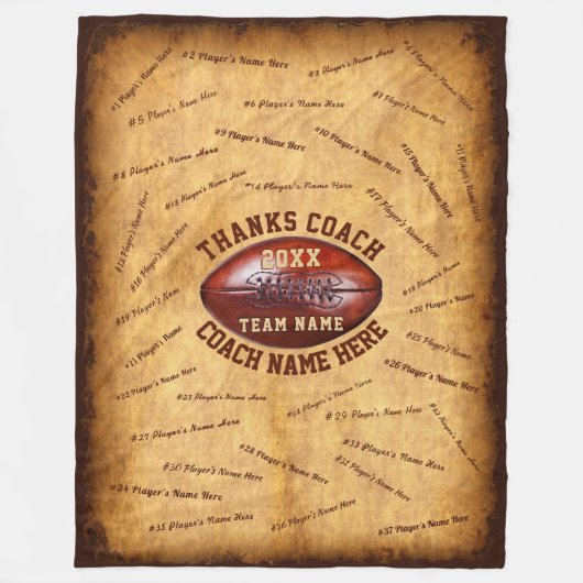 全選手がサッカーのコーチのカスタムギフトアイディアを指名 フリースブランケット (正面)