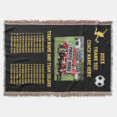 全選手の名前とフォトサッカーのコーチ贈り物 スローブランケット (正面)