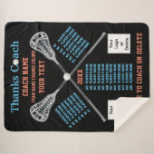 全選手の名前ラクロスコーチがあらゆる色を贈る シェルパブランケット (正面(横))