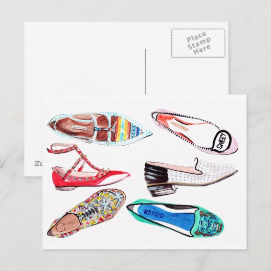 全部靴だ！ ポストカード (正面/裏面)