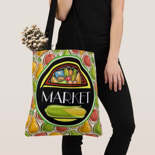 全面プリントのショッピングトート - 裏面参照 トートバッグ (クローズアップ)