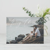 全面写真にスクリプトでクリスマスをおめでとう シーズンカード (スタンド正面)