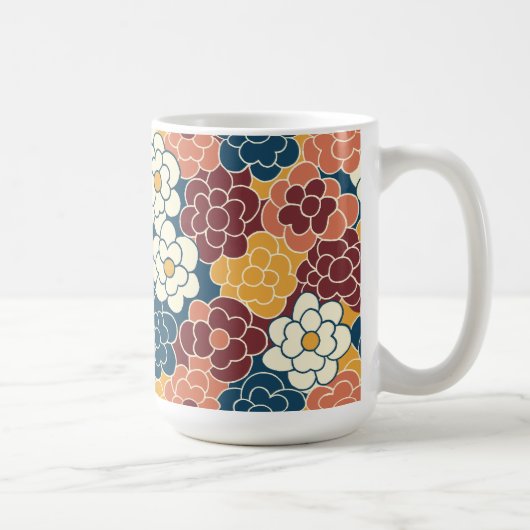 全面花柄デザイン コーヒーマグカップ (右)