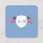 全頭が切れる米赤白青の結婚QR RSVP エンクロージャーカード (裏面)