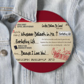 全額支払われるイエス・キリストの点検のクリスチャンによって救われて 缶バッジ (インサイチュ)