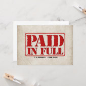 全額支払済み カード (正面/裏面インサイチュ)