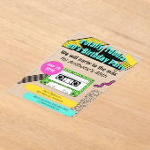 全額管状80の誕生日パーティー アクリル招待状 (レイダウン)