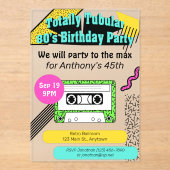 全額管状80の誕生日パーティー アクリル招待状 (正面)