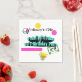 全額管状80の誕生日パーティー スタンダードカクテルナプキン (インサイチュ)