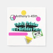 全額管状80の誕生日パーティー スタンダードカクテルナプキン (正面)