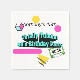 全額管状80の誕生日パーティー スタンダードカクテルナプキン