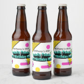 全額管状80の誕生日パーティー ビールラベル (ボトル)