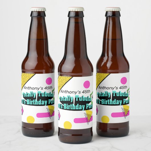 全額管状80の誕生日パーティー ビールラベル (ボトル)