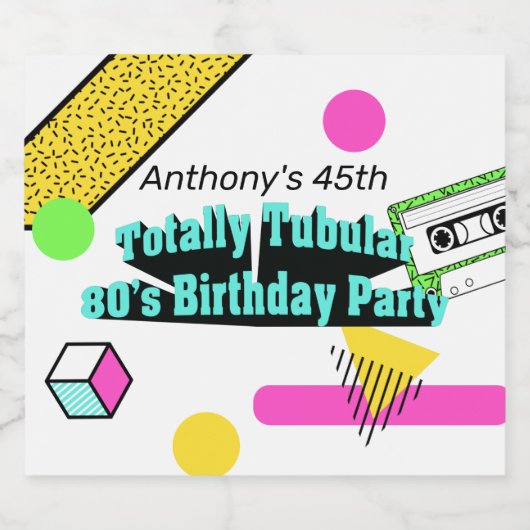 全額管状80の誕生日パーティー ビールラベル (シングルラベル)