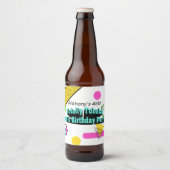 全額管状80の誕生日パーティー ビールラベル (正面)