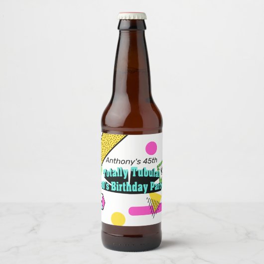 全額管状80の誕生日パーティー ビールラベル (正面)