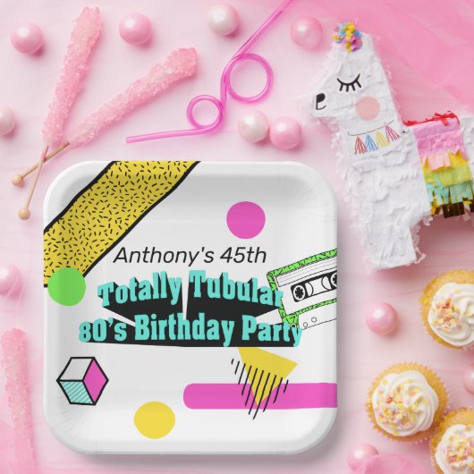 全額管状80の誕生日パーティー ペーパープレート (パーティー)