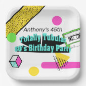 全額管状80の誕生日パーティー ペーパープレート (正面)