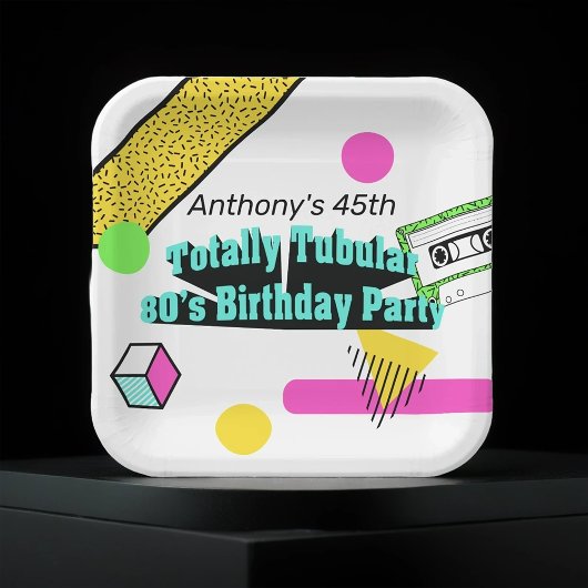 全額管状80の誕生日パーティー ペーパープレート