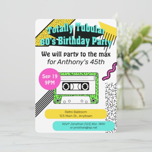 全額管状80の誕生日パーティー 招待状 (スタンド正面)