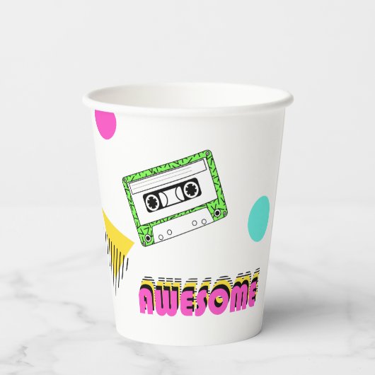 全額管状80の誕生日パーティー 紙コップ (裏面)