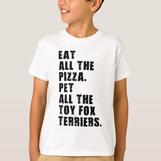 全食べてのピザが全てのおもちゃキツネの恐怖 Tシャツ (正面)