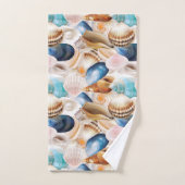 全鮮やか船酔いパターン(の模様が)ある バスタオルセット (ハンドタオル)