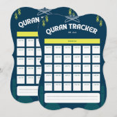 全30ジュズの聖クルアーン トラッカー ノートカード (正面/裏面)