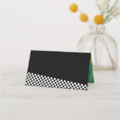 全80年代のハートストライプと結婚の プレイスカード (裏面)