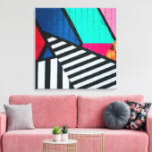 全80年代の絵を描レンガブロックの色 キャンバスプリント (インサイチュ (リビング))