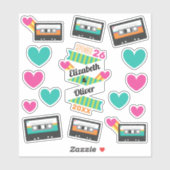 全80年代カセットとハート結婚ズのビニール シール (シート)