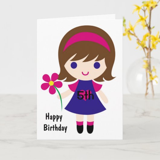 全**5歳の恋人**誕生日 カード (黄色い花)