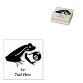 八お洒落球を打つカエル ラバースタンプ (押印)