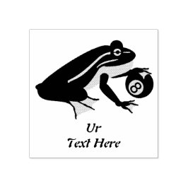 八お洒落球を打つカエル ラバースタンプ