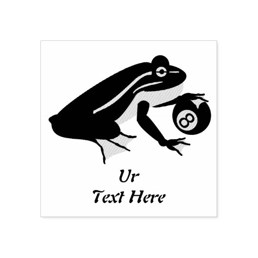 八お洒落球を打つカエル ラバースタンプ (インプリント)