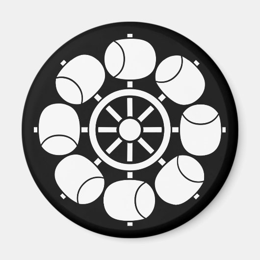 八つ水車 マグネット (正面)