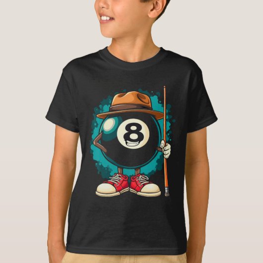 八クール球キャラクタービリおもしろいヤード Tシャツ (正面)