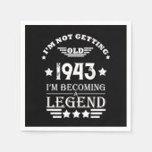 八パーソナライズされた十ヴィンテージ80歳 スタンダードカクテルナプキン (正面)