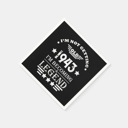 八パーソナライズされた十ヴィンテージ80歳 スタンダードカクテルナプキン (角)