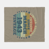 八パーソナライズされた十ヴィンテージ80歳 フリースブランケット (正面(横))