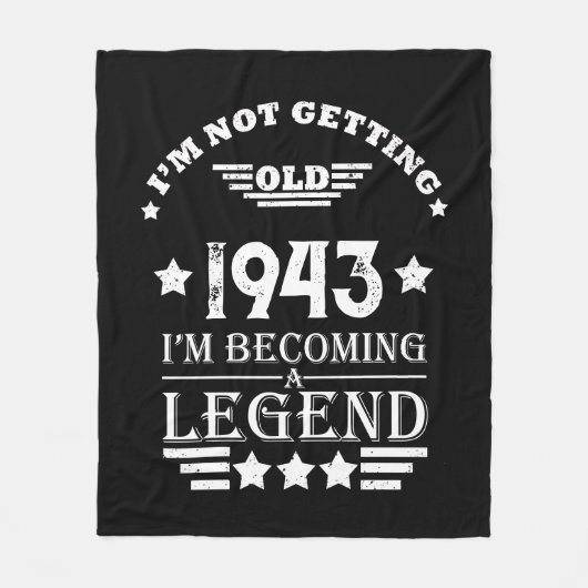 八パーソナライズされた十ヴィンテージ80歳 フリースブランケット (正面)