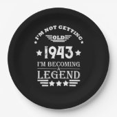 八パーソナライズされた十ヴィンテージ80歳 ペーパープレート (正面)