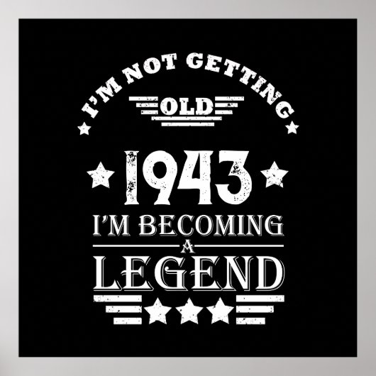 八パーソナライズされた十ヴィンテージ80歳 ポスター (正面)